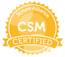 Scrum Alliance CSM Certified: this logo indicates that this is a certified training course