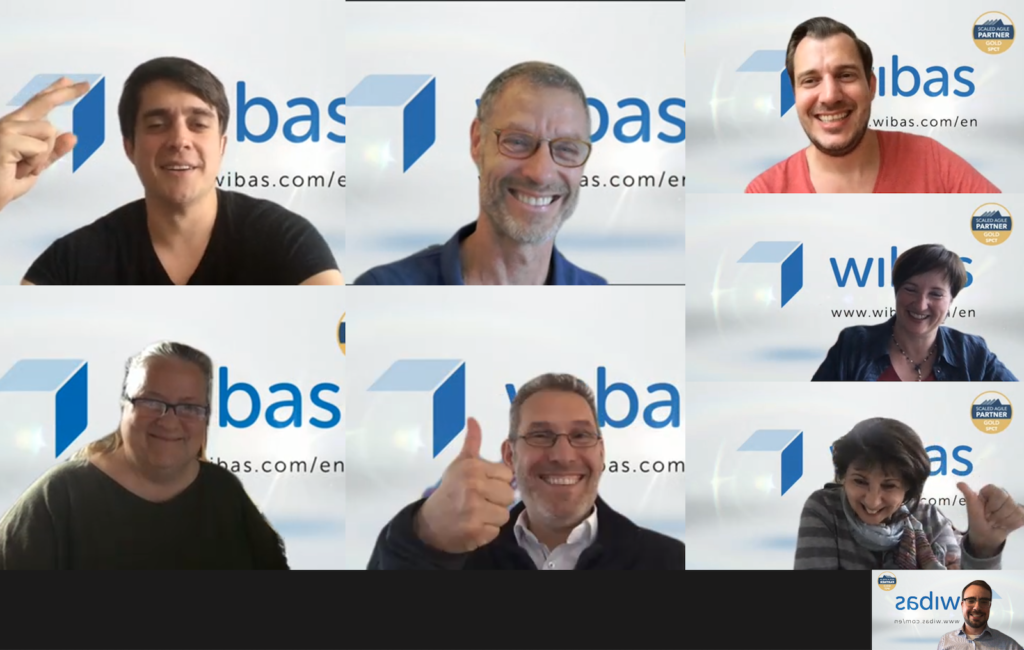 wibas Coaches am virtuellen Stand des European SAFe Summits