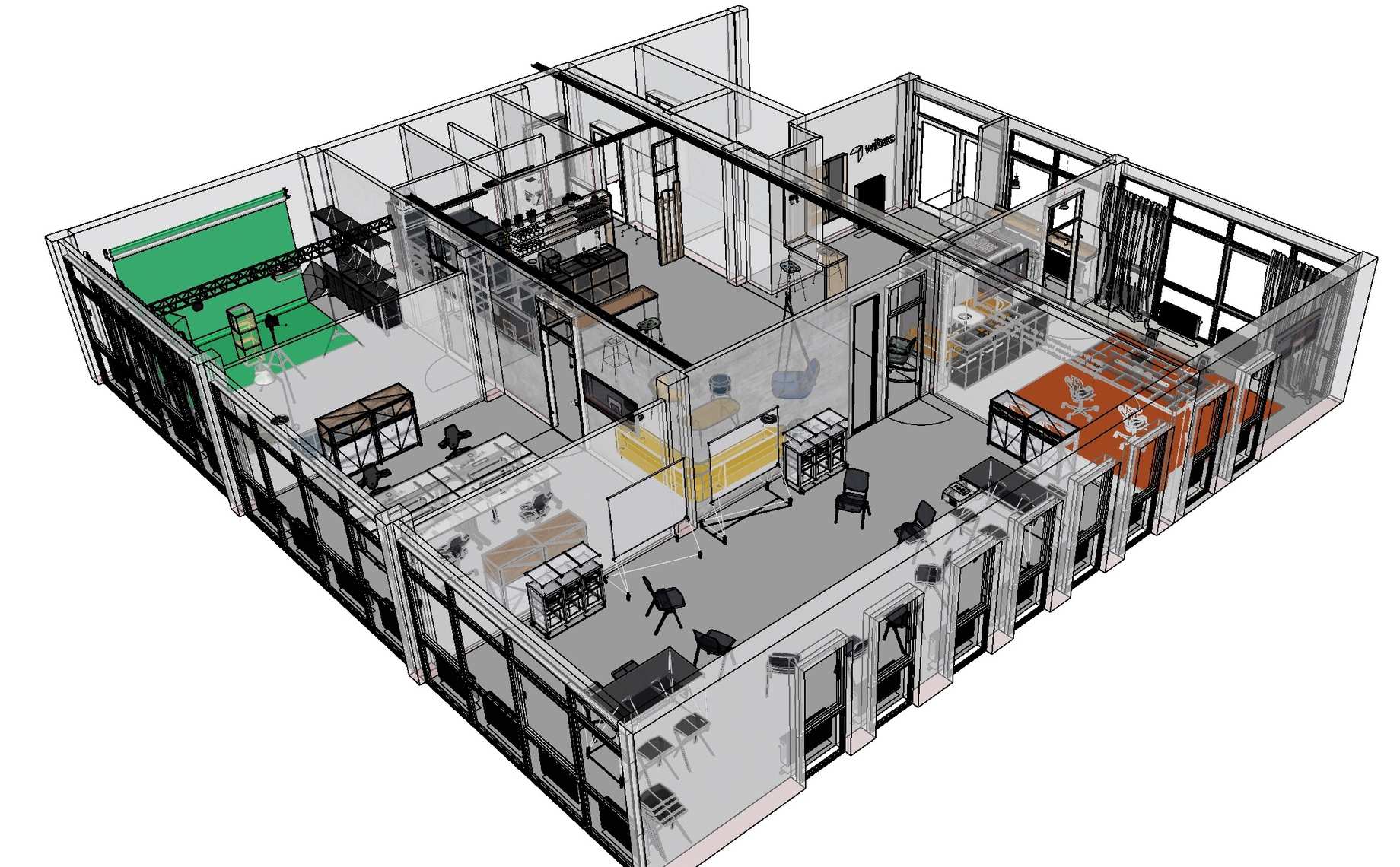 3D-Modell des neuen Büros