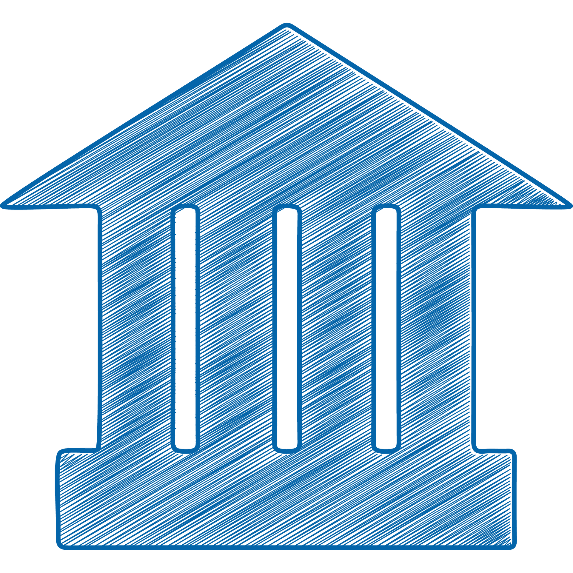 Pictogram of building with 3 columns