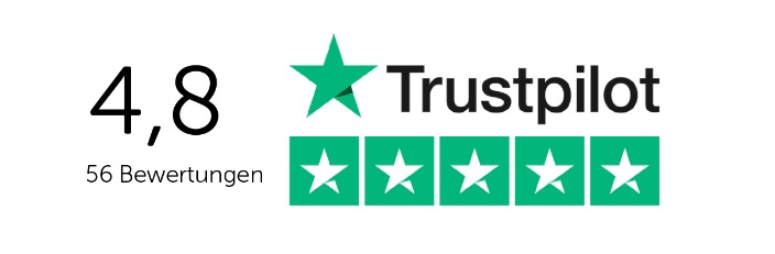 Trustpilot: 56 Bewertungen, 4,8 Sterne aus 5 