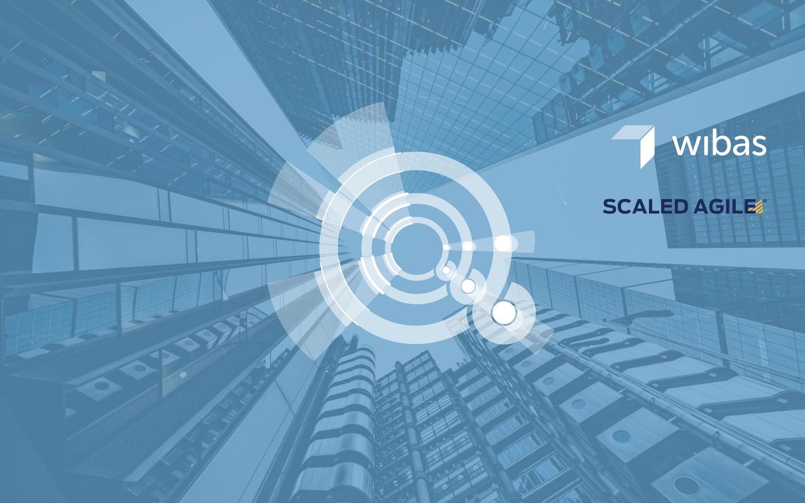 Image of skyscrapers and a SAFe graphic with SAI and wibas logo in the upper right corner