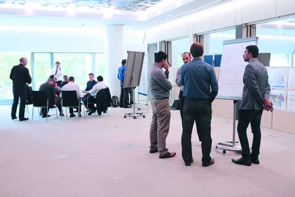 A large space where multiple agile teams plan together