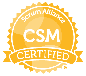 Scrum Alliance CSM Certified: dieses Logo zeigt, dass dies eine zertifizierte Schulung ist