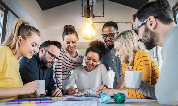 a team that works together creatively