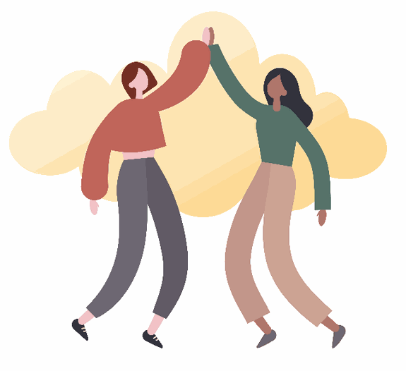 People joining hands