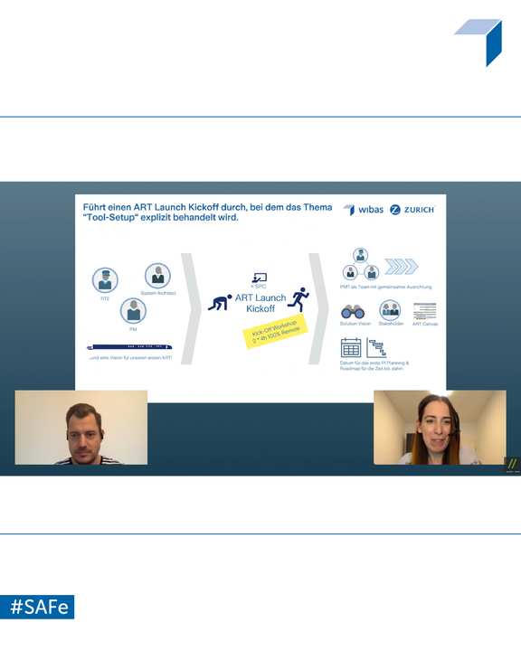 Foto von Videoaufnahme von Matthias und Franziska auf der Tools for Agile Teams Konferenz
